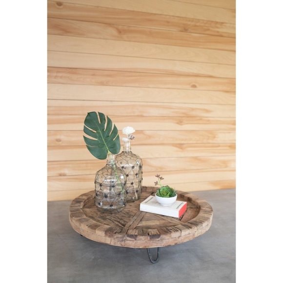 Recycled Round Wood Display Tray